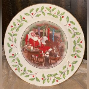 Lenox Holiday Cookies For Santa Decorative Collectors Plate Christmas 9.25"
